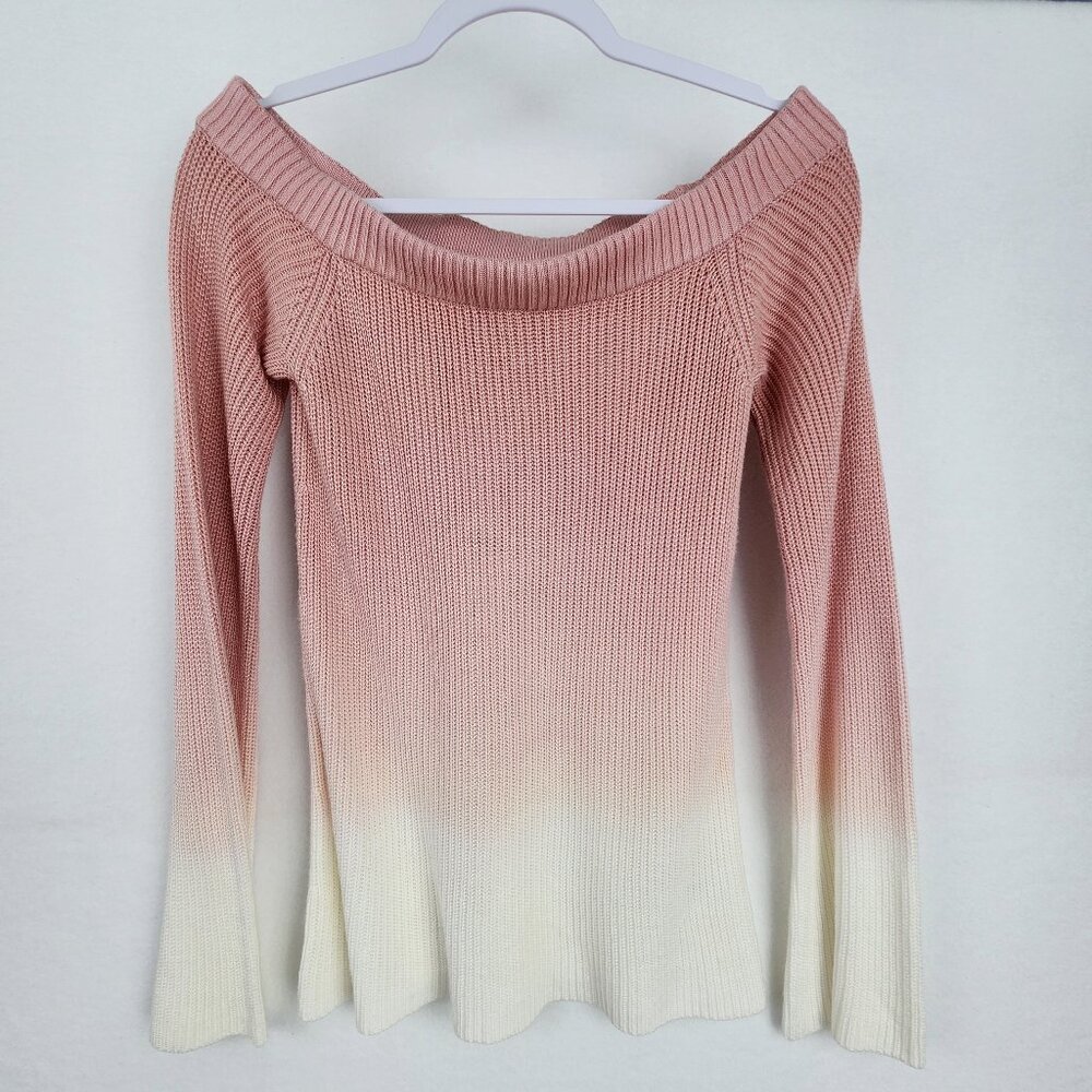 AEO Womens Long Sleeve Sweater Size S Pink and White